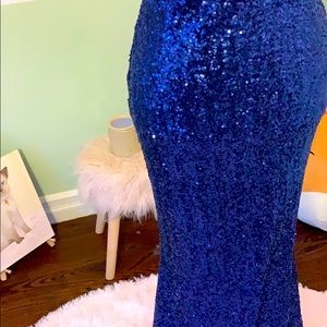 Sexy sequences blue dress wedding graduation